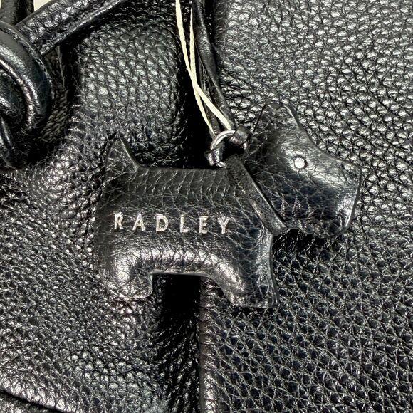 Radley London Woburn Abbey Black Leather Drawstring Backpack & Scottie Dog Charm main image 7
